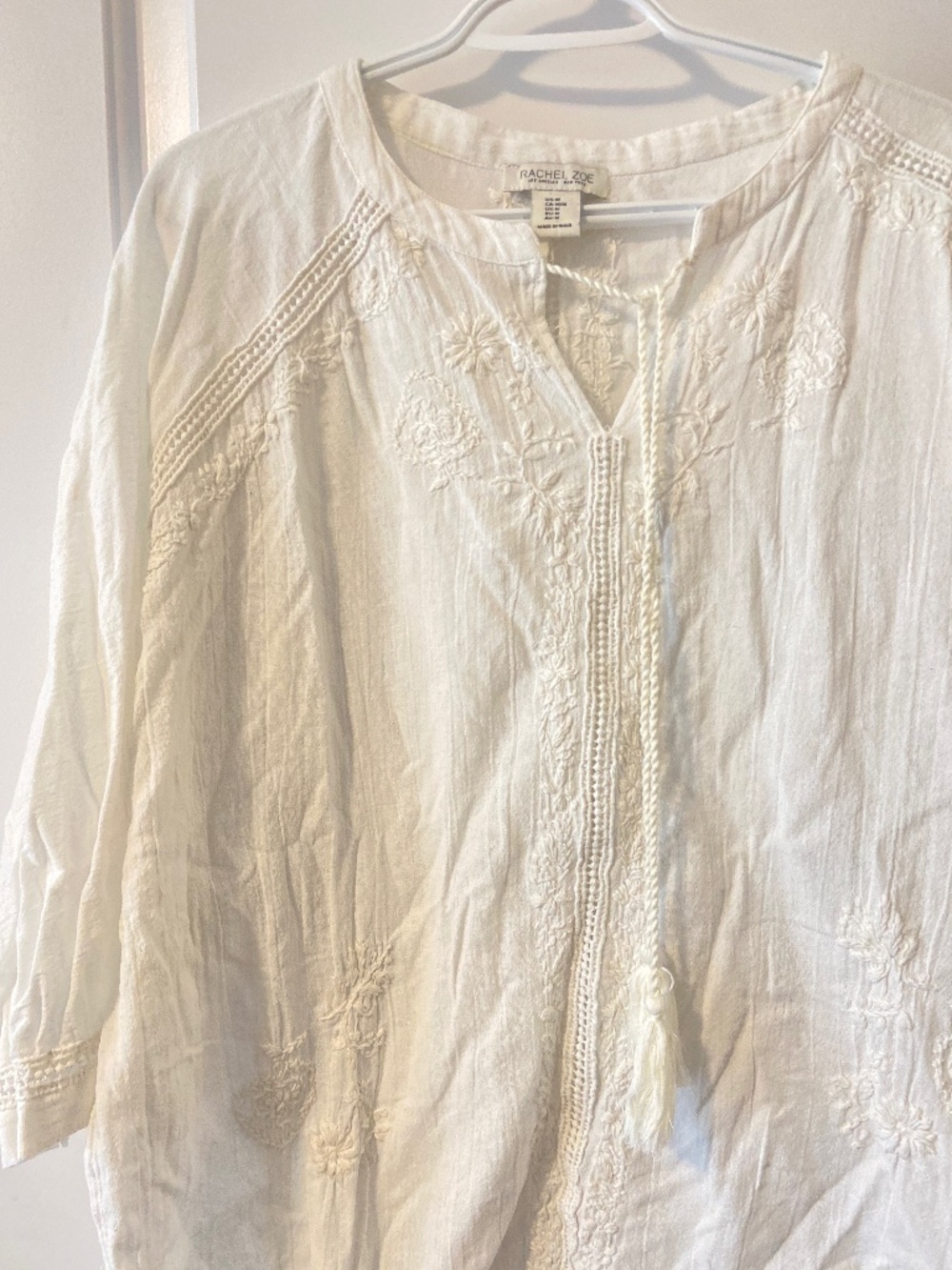 Rachel zoe embroidered cotton top